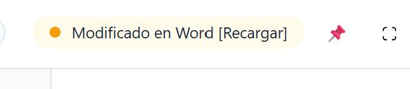 Notificación de archivo modificado en Word