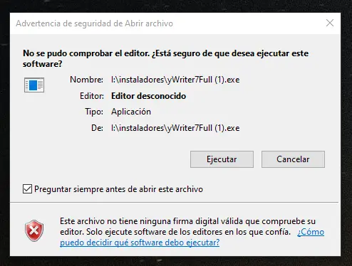 Advertencia de seguridad